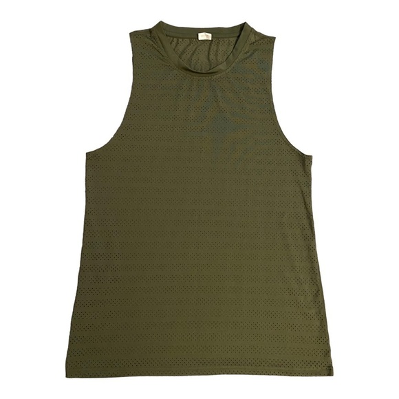 ZYIA ACTIVE CHILL Perforated Olive Green Performance Tank Top - Picture 2 of 7